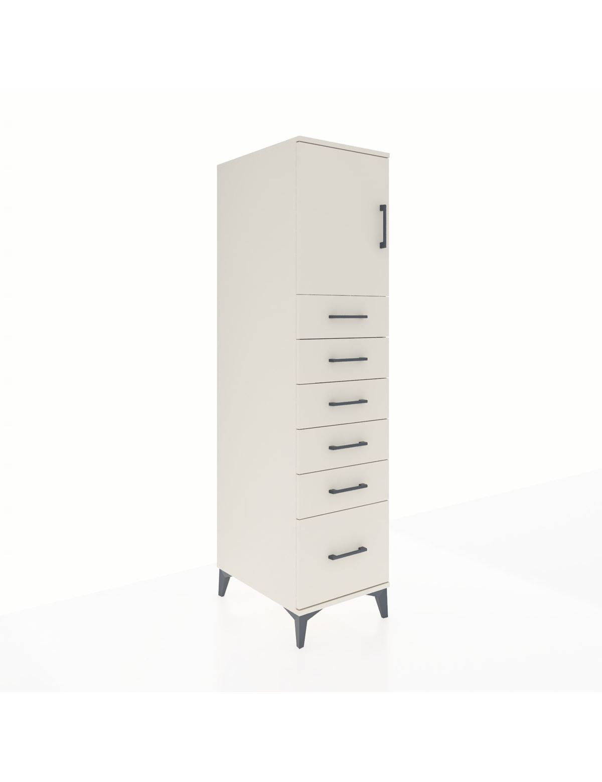 Kronos Dolap Tek Raflı 6 Çekmeceli Tek Kapaklı 44x59x182 Aytaşı-Aytaşı