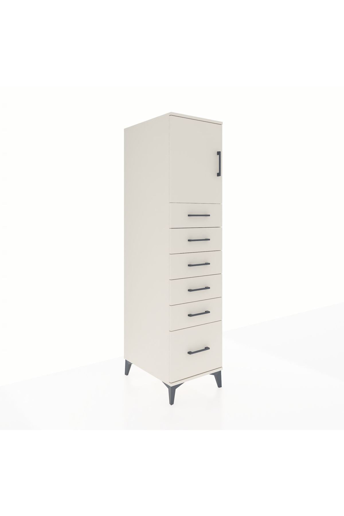 Kronos Dolap Tek Raflı 6 Çekmeceli Tek Kapaklı 44x59x182 Aytaşı-Aytaşı