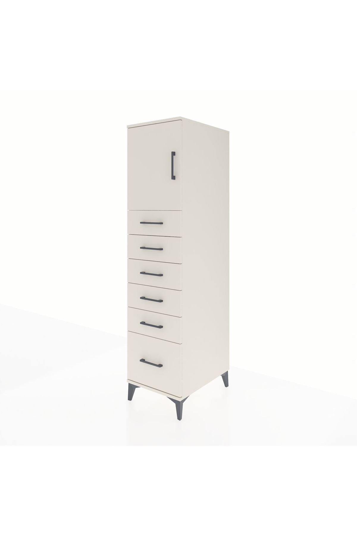 Kronos Dolap Tek Raflı 6 Çekmeceli Tek Kapaklı 44x59x182 Aytaşı-Aytaşı