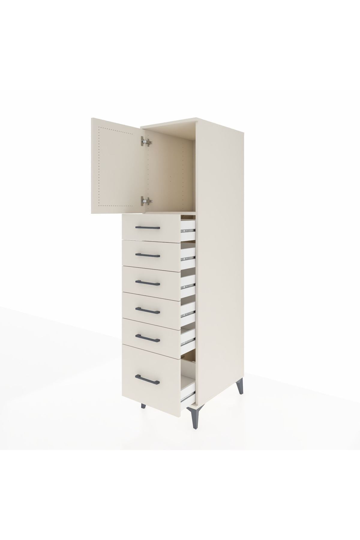 Kronos Dolap Tek Raflı 6 Çekmeceli Tek Kapaklı 44x59x182 Aytaşı-Aytaşı