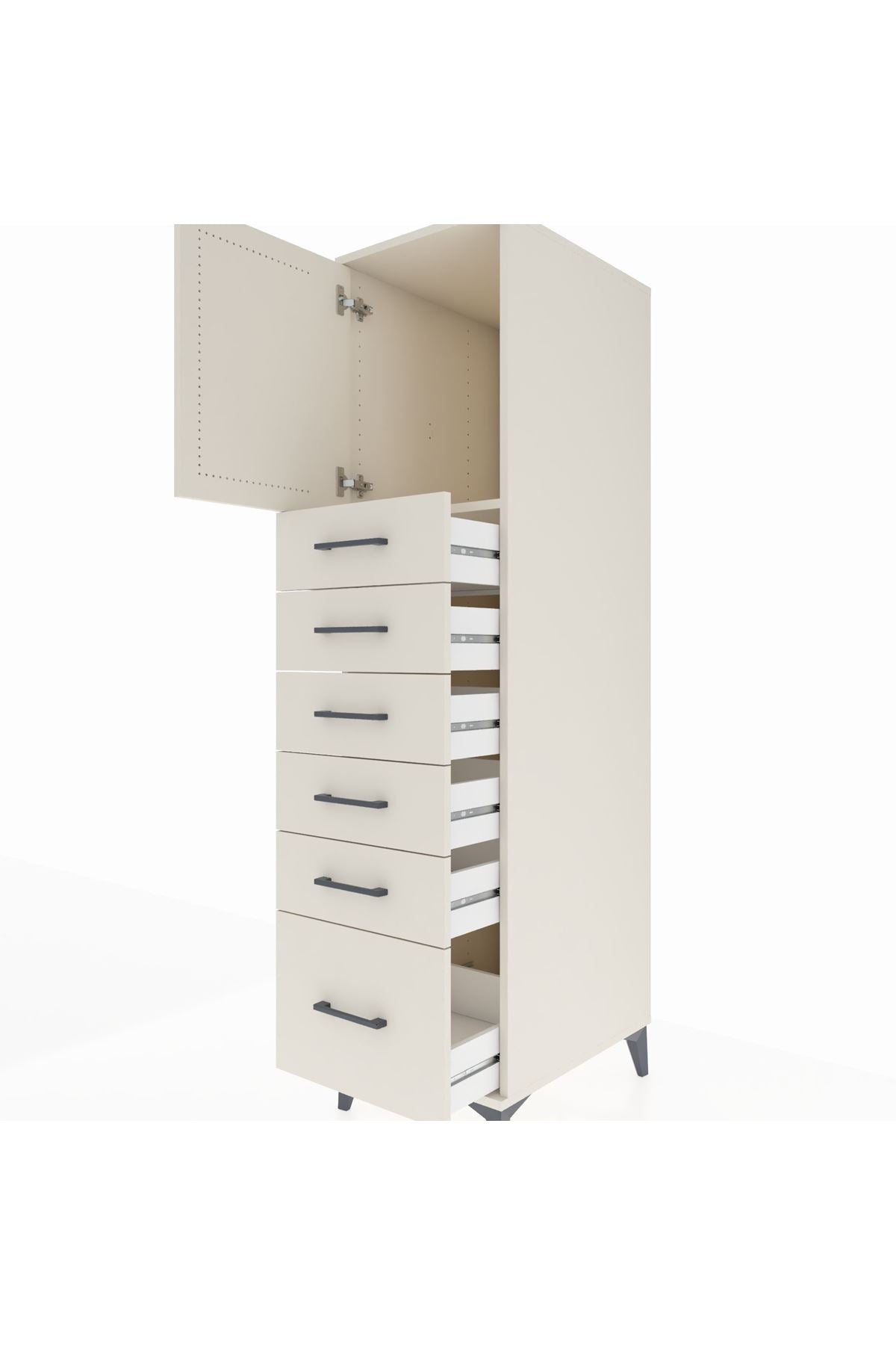 Kronos Dolap Tek Raflı 6 Çekmeceli Tek Kapaklı 44x59x182 Aytaşı-Aytaşı