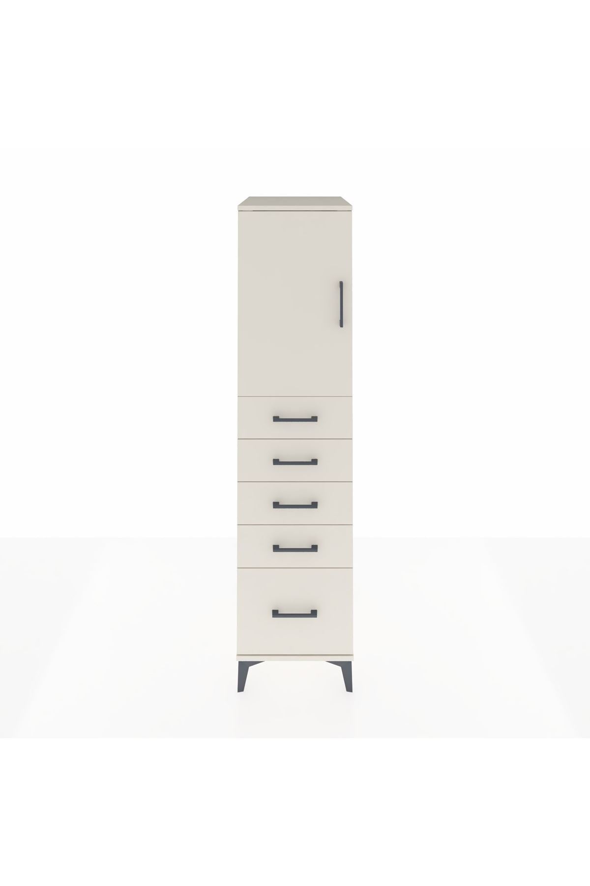 Kronos Dolap Tek Raflı 5 Çekmeceli Tek Kapaklı 44x59x182 Aytaşı-Aytaşı