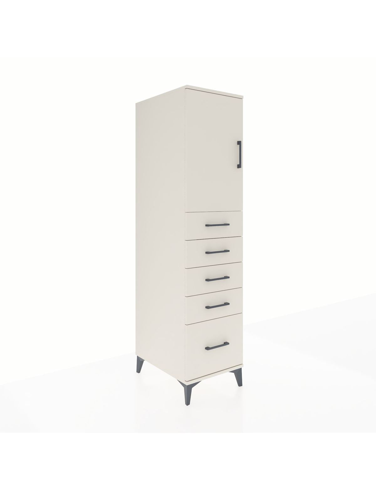 Kronos Dolap Tek Raflı 5 Çekmeceli Tek Kapaklı 44x59x182 Aytaşı-Aytaşı