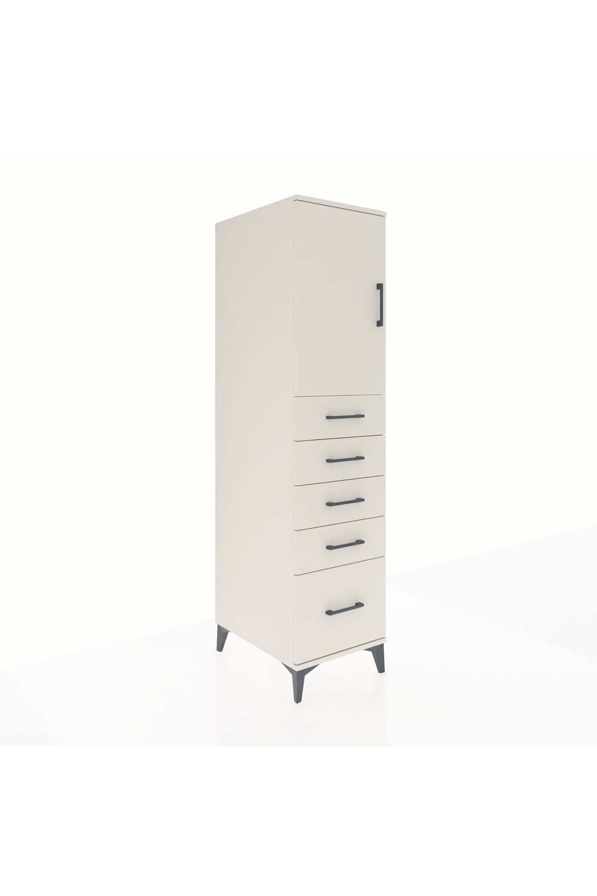 Kronos Dolap Tek Raflı 5 Çekmeceli Tek Kapaklı 44x59x182 Aytaşı-Aytaşı