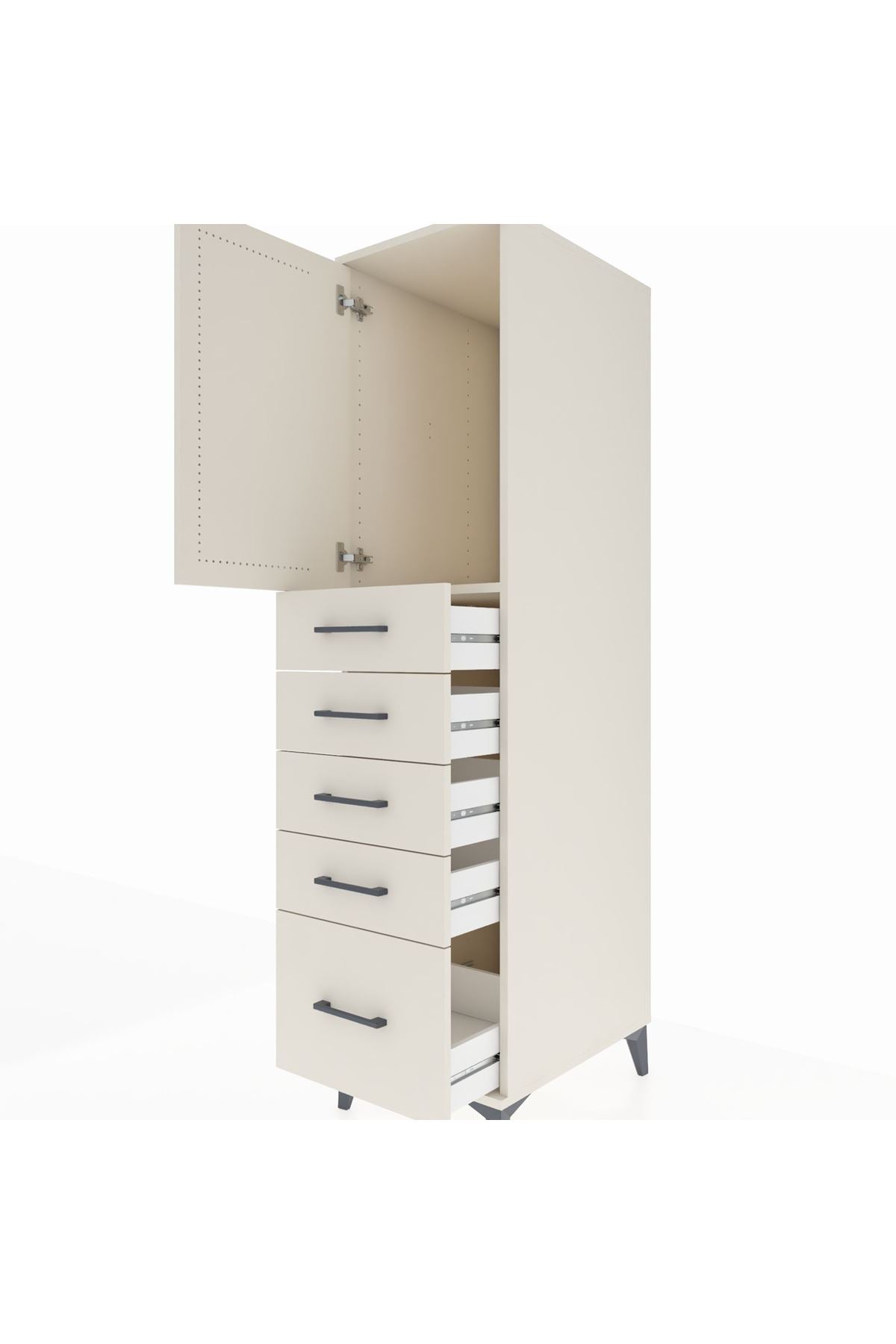 Kronos Dolap Tek Raflı 5 Çekmeceli Tek Kapaklı 44x59x182 Aytaşı-Aytaşı