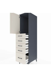 Kronos Dolap Tek Raflı 5 Çekmeceli Tek Kapaklı 44x59x182 Antrasit-Aytaşı