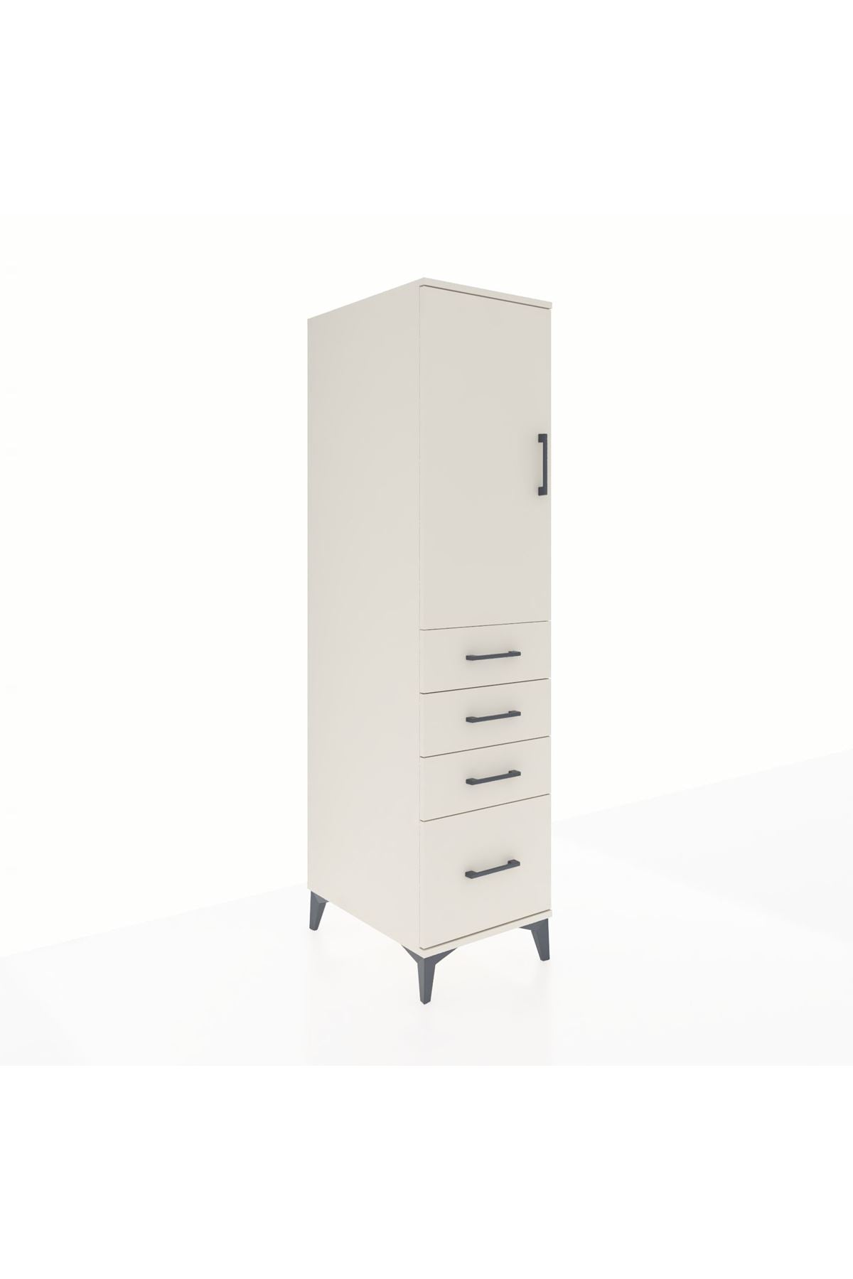 Kronos Dolap 2 Raflı 4 Çekmeceli Tek Kapaklı 44x59x182 Aytaşı-Aytaşı