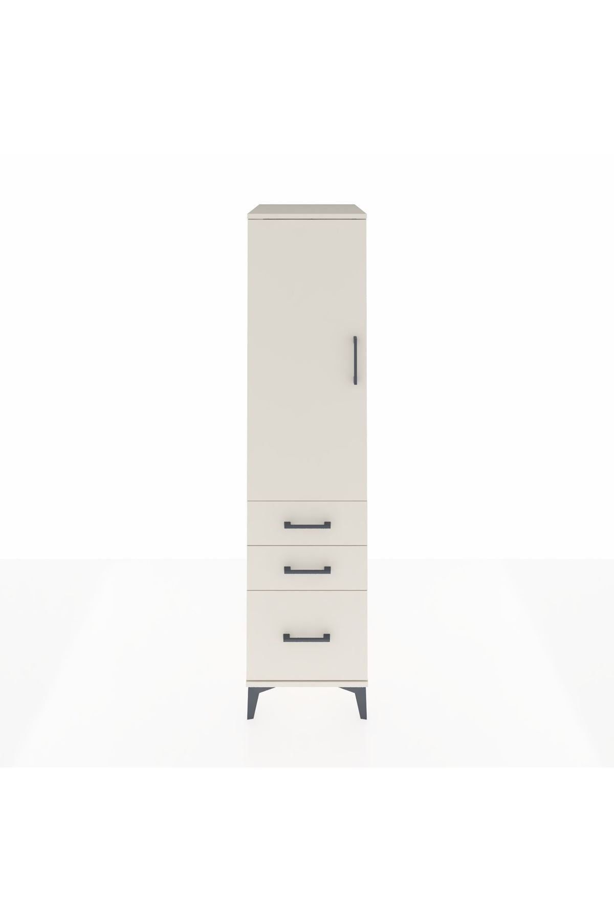 Kronos Dolap 2 Raflı 3 Çekmeceli Tek Kapaklı 44x59x182 - S88M014V1C