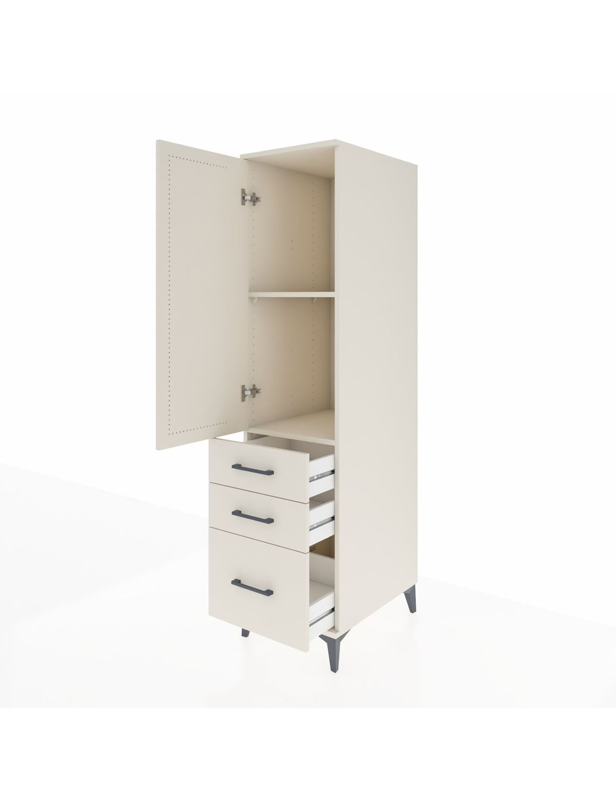 Kronos Dolap 2 Raflı 3 Çekmeceli Tek Kapaklı 44x59x182 - S88M014V1C