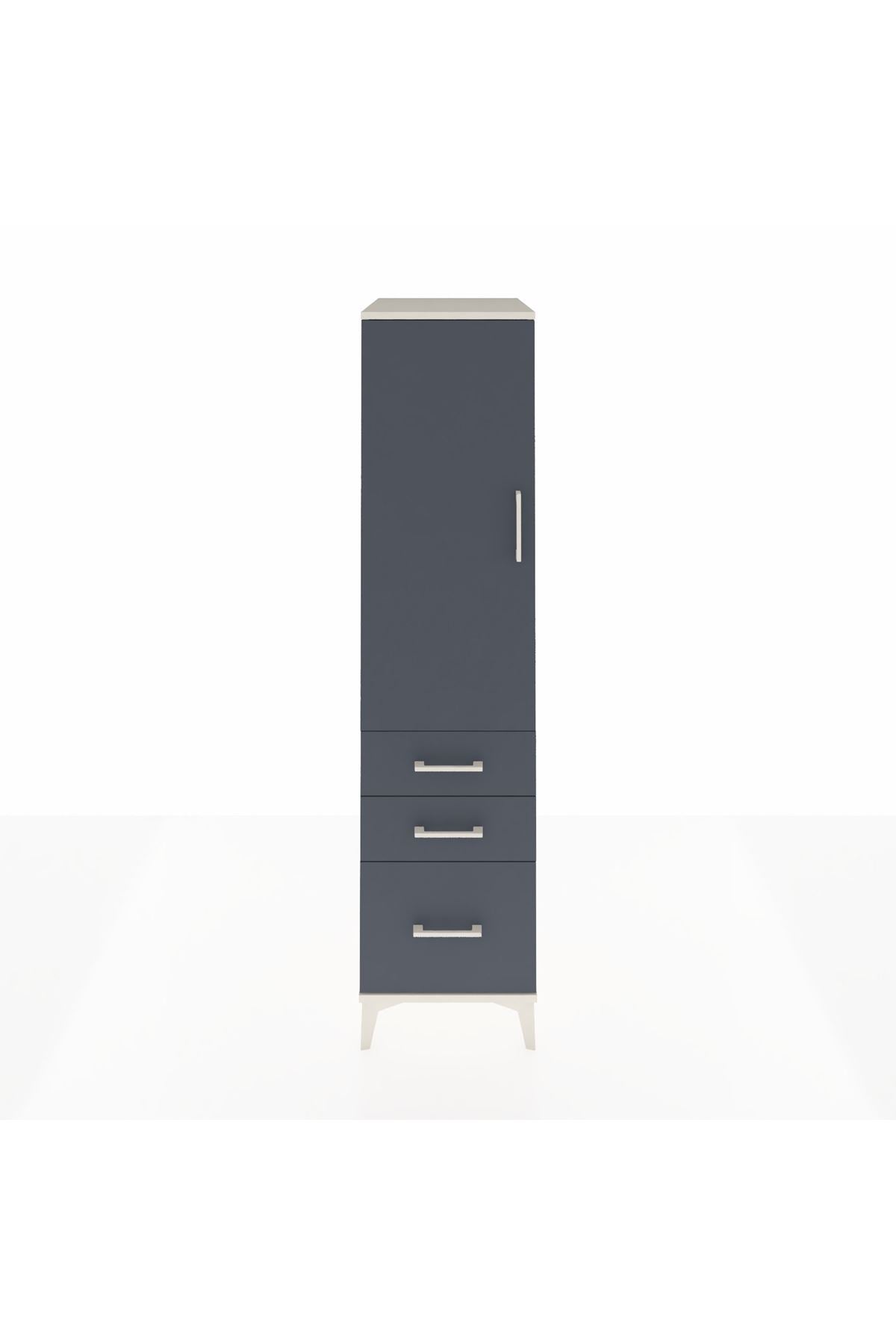 Kronos Dolap 2 Raflı 3 Çekmeceli Tek Kapaklı 44x59x182 - S88M014V2C