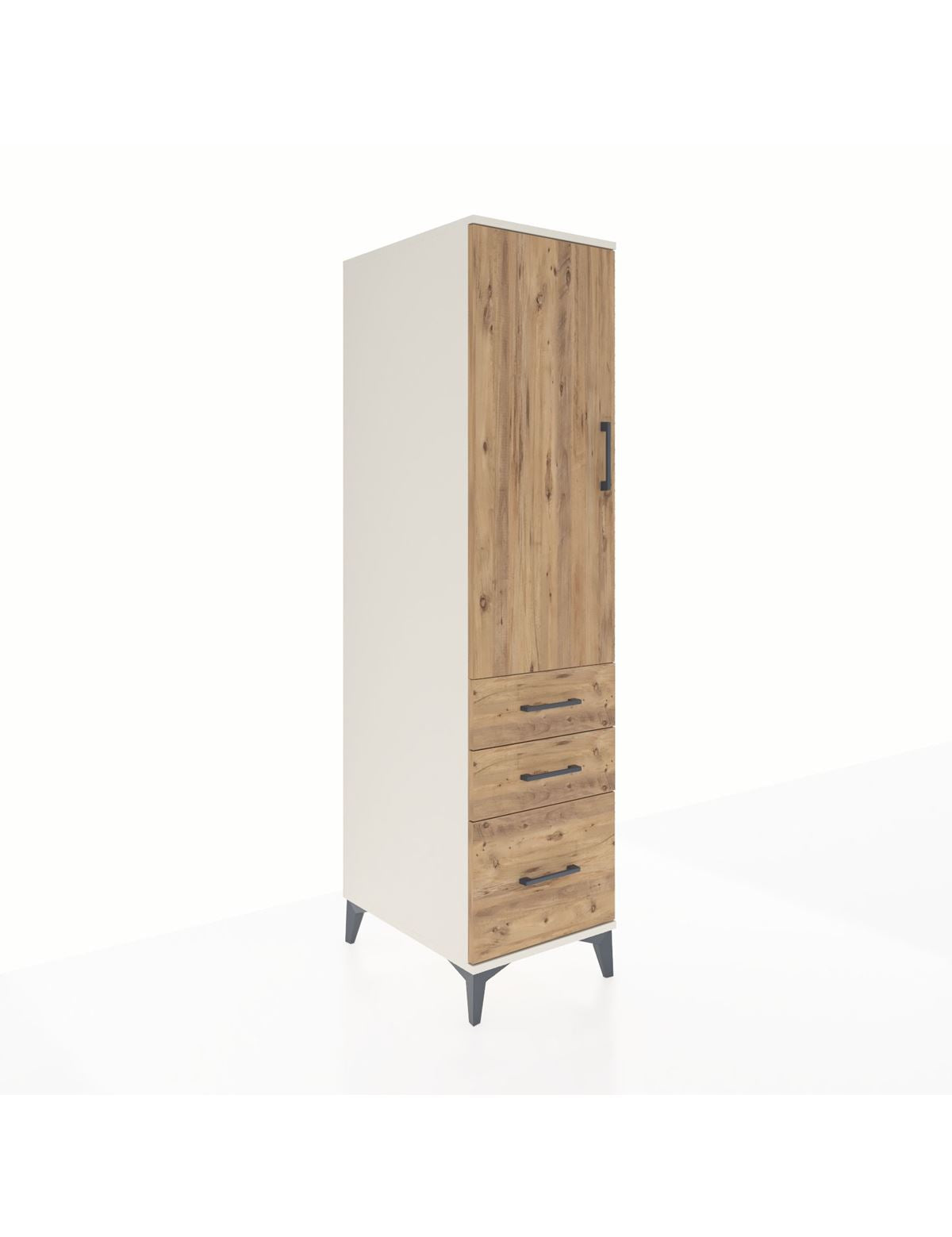 Kronos Dolap 2 Raflı 3 Çekmeceli Tek Kapaklı 44x59x182 Aytaşı-Çam