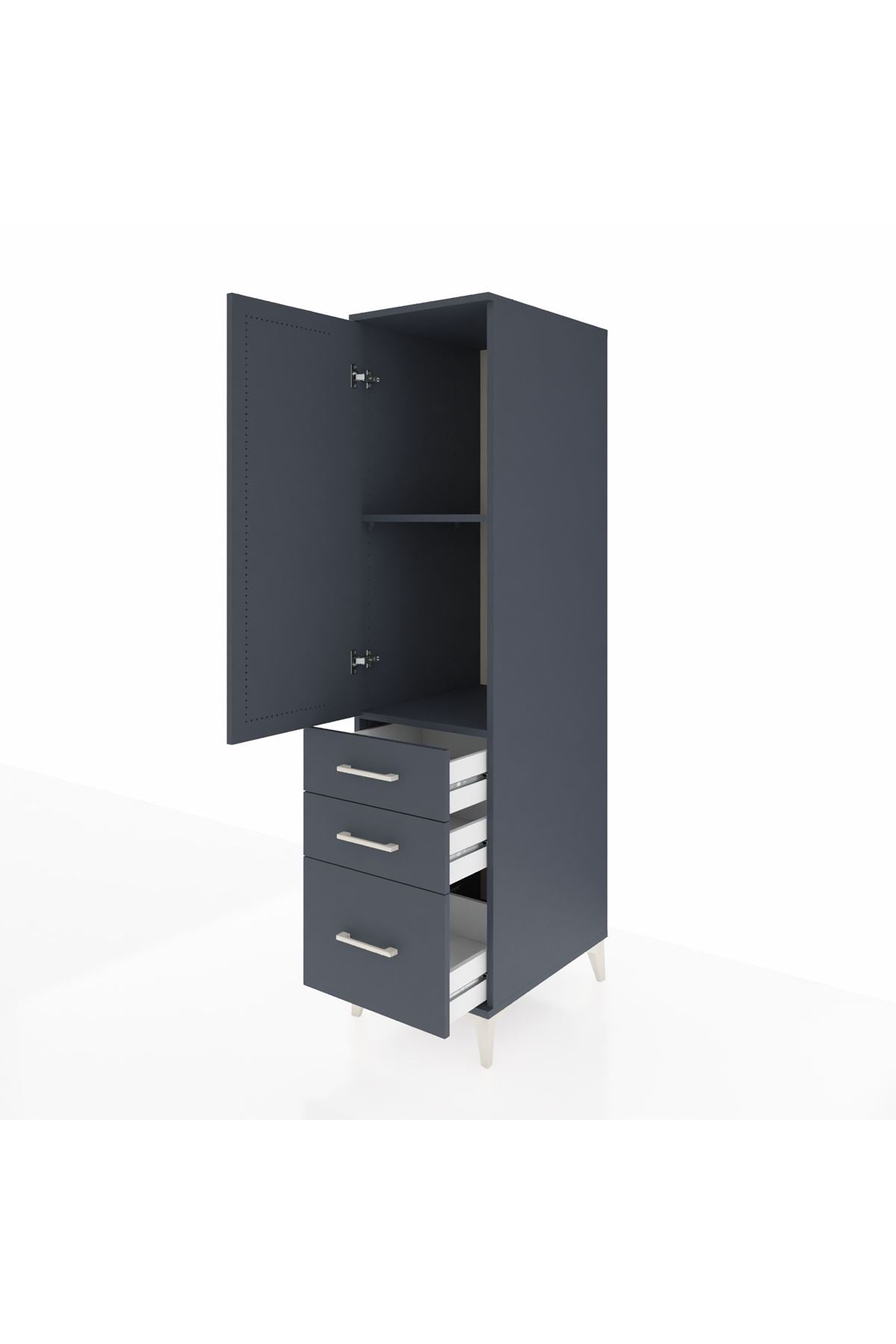Kronos Dolap 2 Raflı 3 Çekmeceli Tek Kapaklı 44x59x182 - S88M014V5C