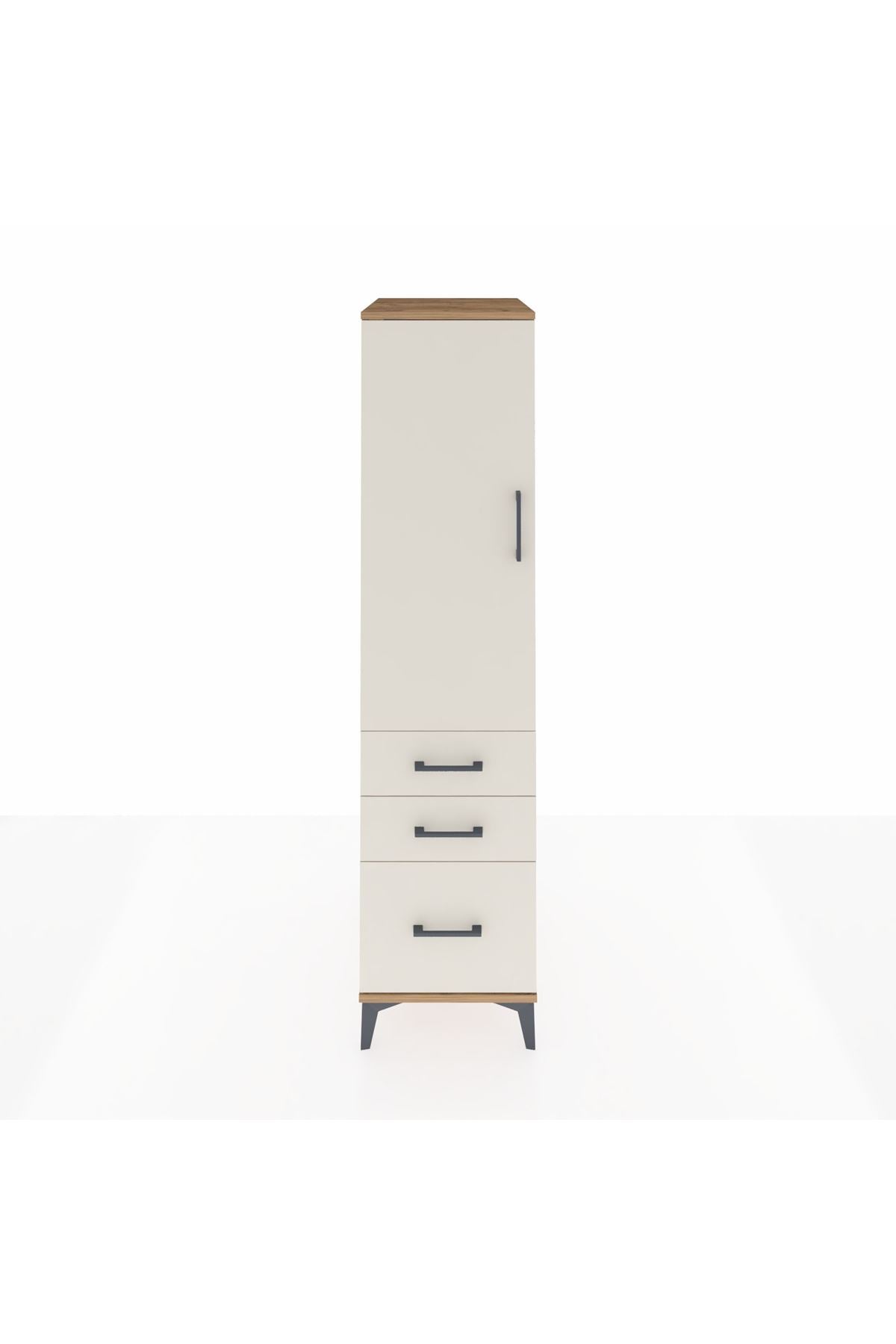 Kronos Dolap 2 Raflı 3 Çekmeceli Tek Kapaklı 44x59x182 - S88M014V7C