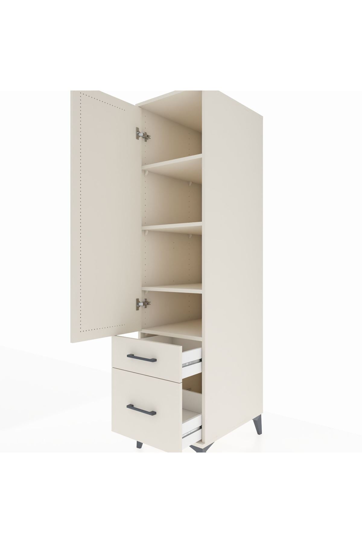 Kronos Dolap 4 Raflı 2 Çekmeceli Tek Kapaklı 44x59x182 - S88M015V1C