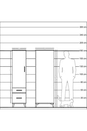 Kronos Dolap 4 Raflı 2 Çekmeceli Tek Kapaklı 44x59x182 - S88M015V2C