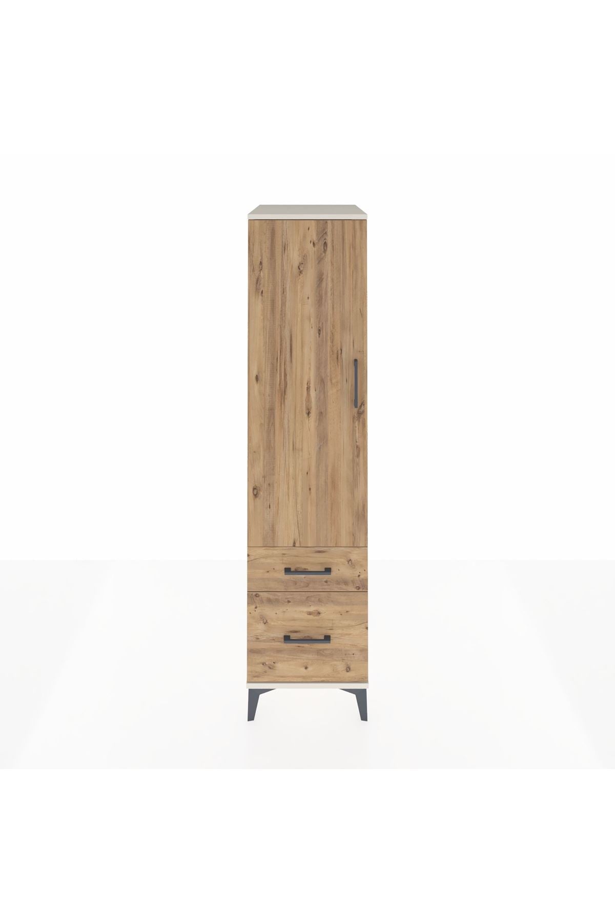 Kronos Dolap 4 Raflı 2 Çekmeceli Tek Kapaklı 44x59x182 Aytaşı-Çam