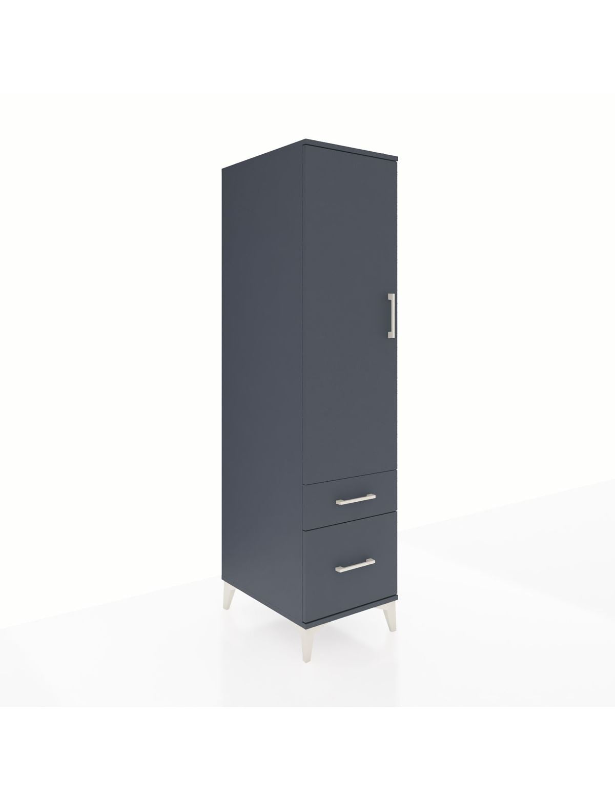 Kronos Dolap 4 Raflı 2 Çekmeceli Tek Kapaklı 44x59x182 Antrasit-Antrasit