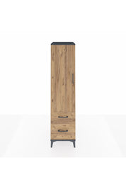 Kronos Dolap 4 Raflı 2 Çekmeceli Tek Kapaklı 44x59x182 Antrasit-Çam