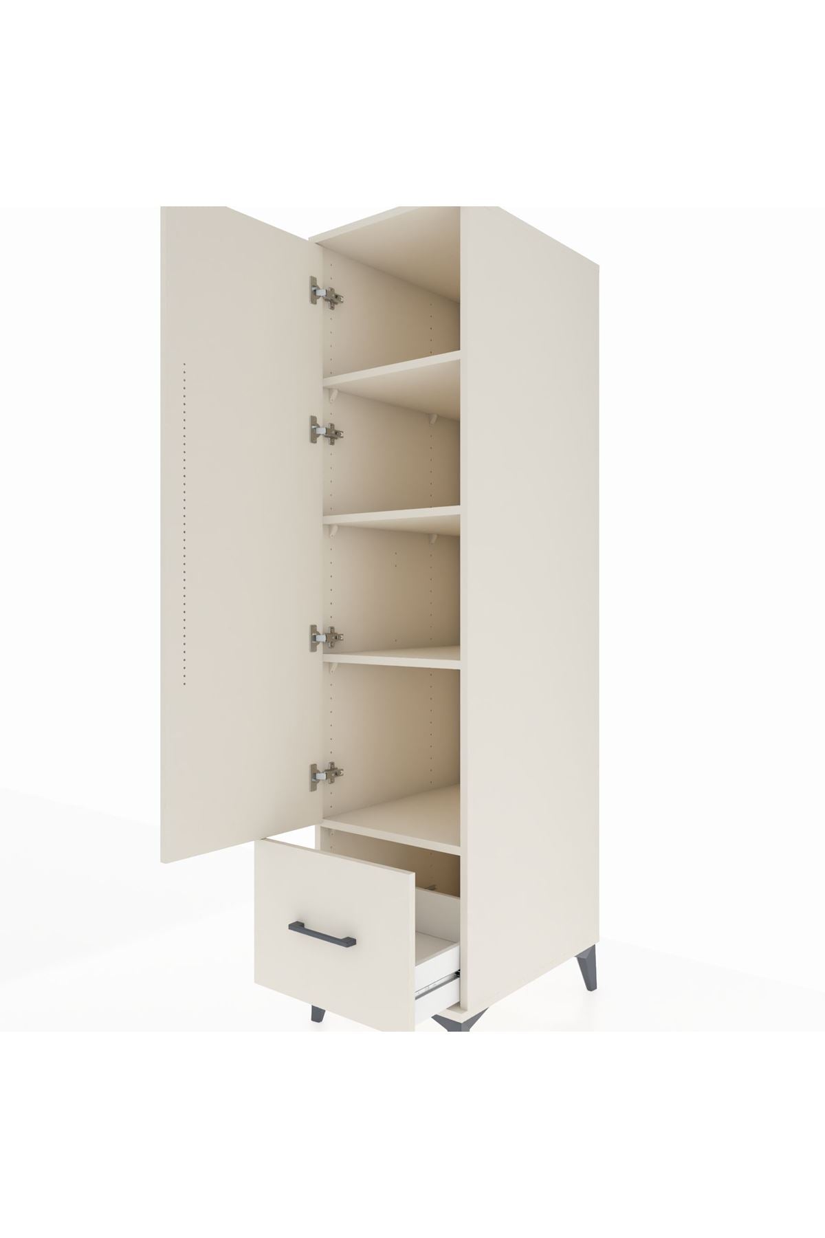 Kronos Dolap 4 Raflı Tek Çekmeceli Tek Kapaklı 44x59x182 - S88M016V1C