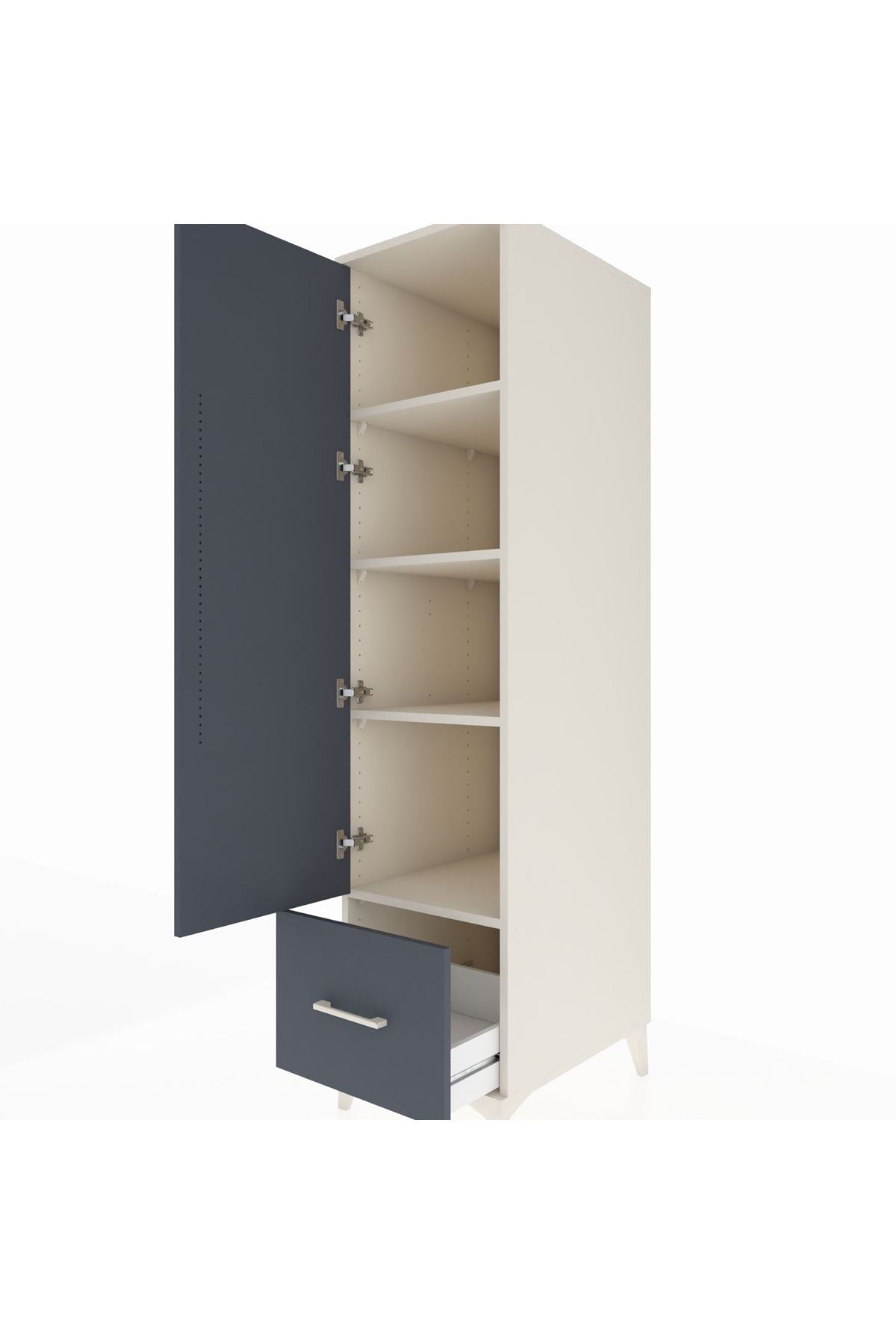 Kronos Dolap 4 Raflı Tek Çekmeceli Tek Kapaklı 44x59x182 - S88M016V2C