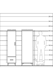 Kronos Dolap 4 Raflı Tek Çekmeceli Tek Kapaklı 44x59x182 - S88M016V3C