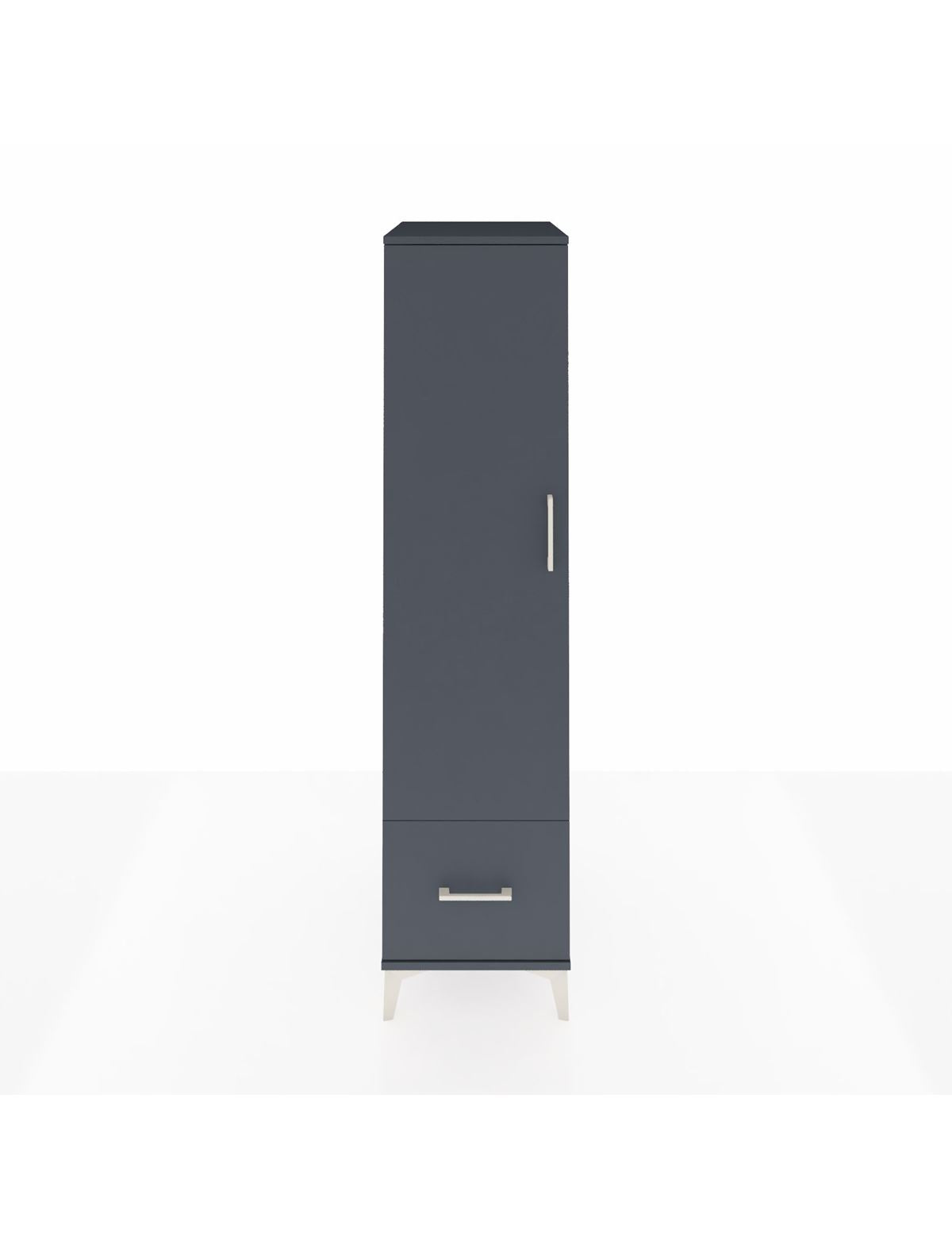 Kronos Dolap 4 Raflı Tek Çekmeceli Tek Kapaklı 44x59x182 Antrasit-Antrasit