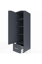 Kronos Dolap 4 Raflı Tek Çekmeceli Tek Kapaklı 44x59x182 Antrasit-Antrasit