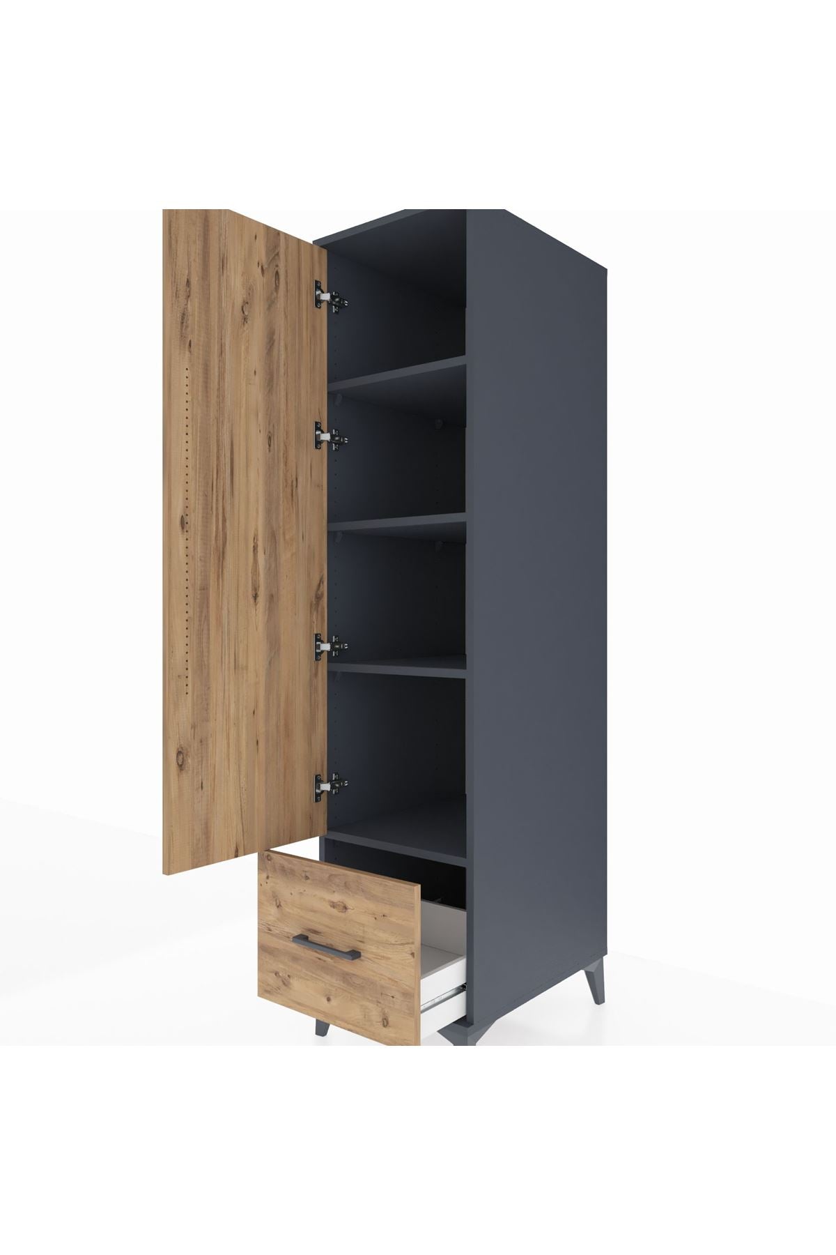 Kronos Dolap 4 Raflı Tek Çekmeceli Tek Kapaklı 44x59x182 - S88M016V6C