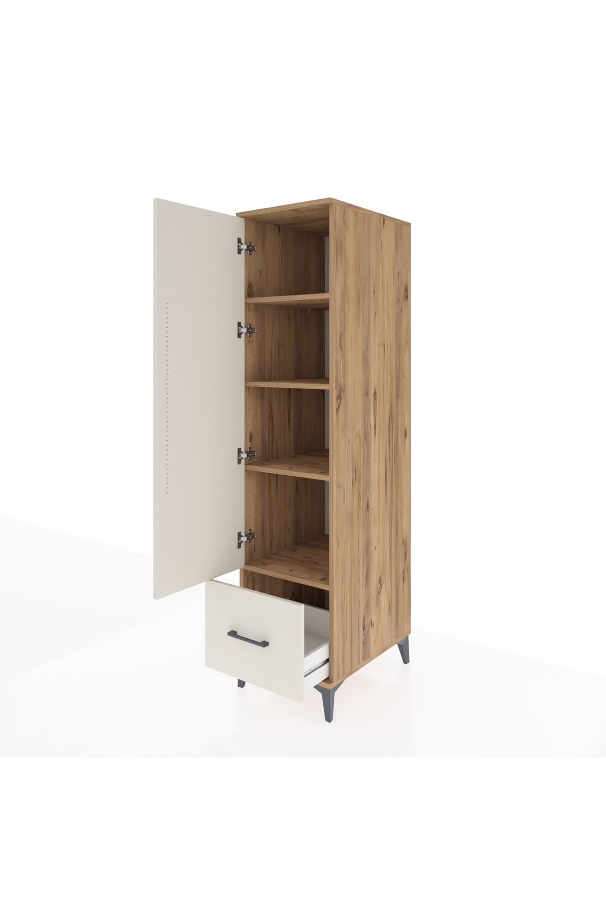 Kronos Dolap 4 Raflı Tek Çekmeceli Tek Kapaklı 44x59x182 - S88M016V7C