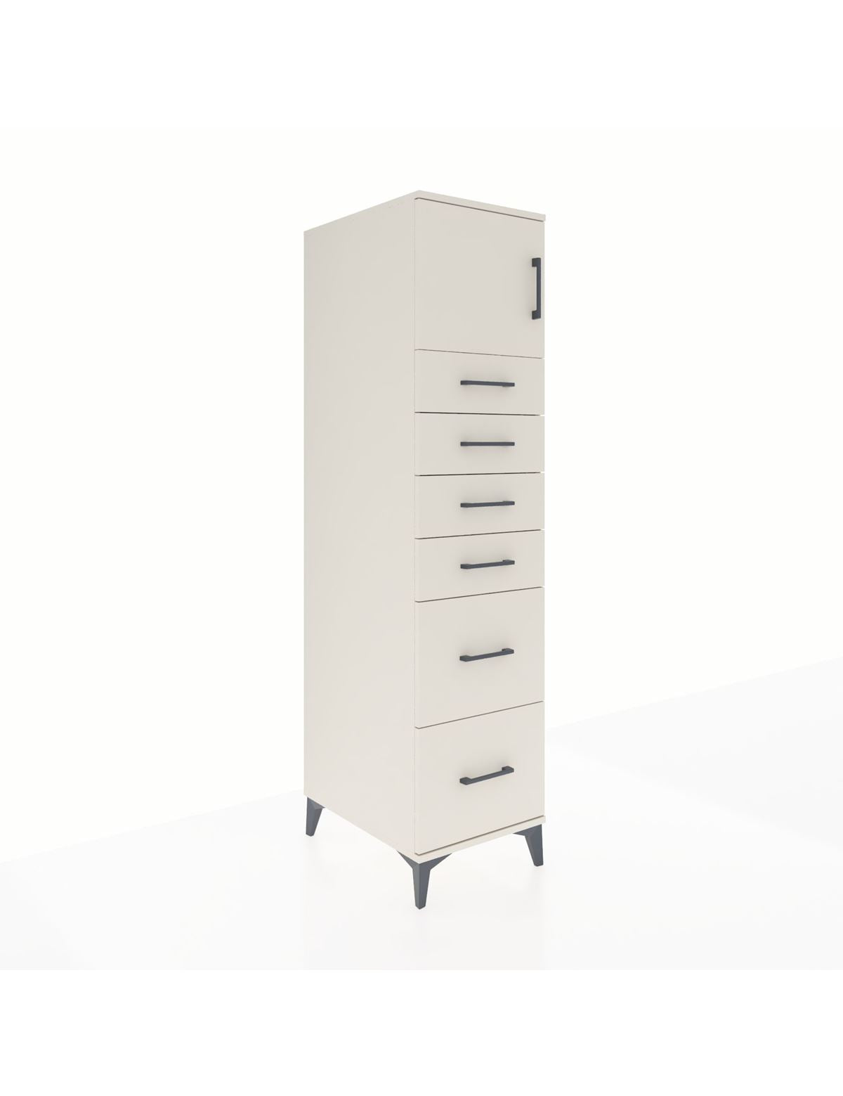 Kronos Dolap Tek Raflı 6 Çekmeceli Tek Kapaklı 44x59x182 Aytaşı-Aytaşı