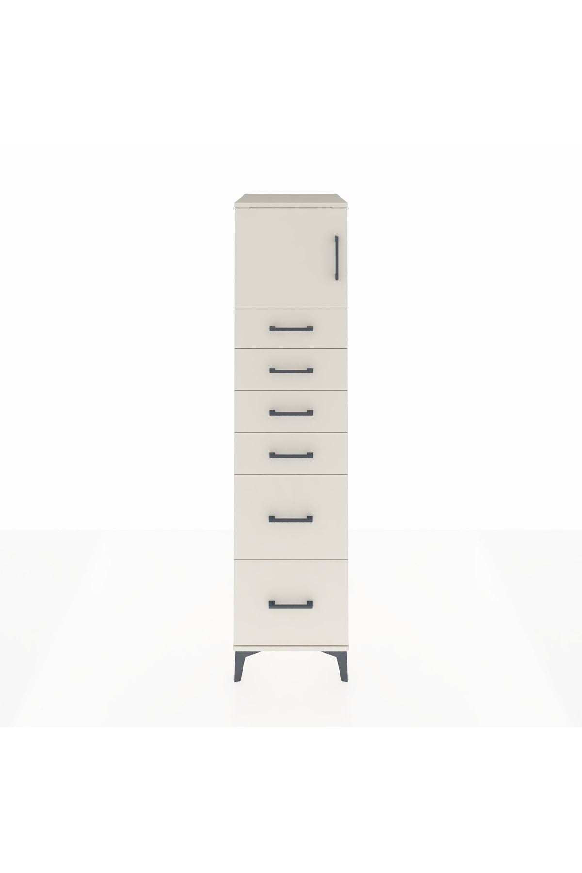 Kronos Dolap Tek Raflı 6 Çekmeceli Tek Kapaklı 44x59x182 Aytaşı-Aytaşı