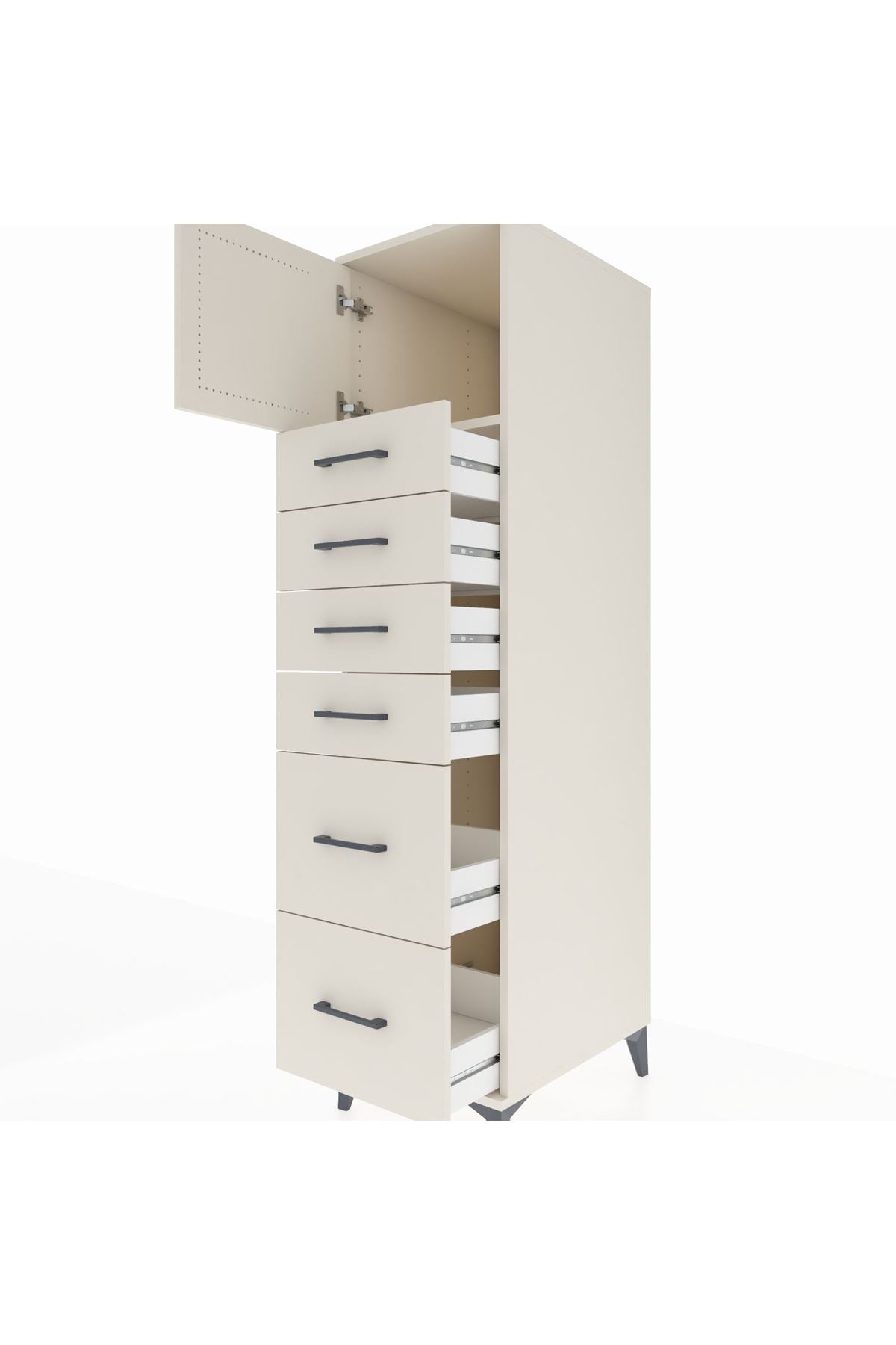 Kronos Dolap Tek Raflı 6 Çekmeceli Tek Kapaklı 44x59x182 Aytaşı-Aytaşı