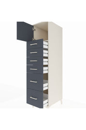 Kronos Dolap Tek Raflı 6 Çekmeceli Tek Kapaklı 44x59x182 Aytaşı-Antrasit