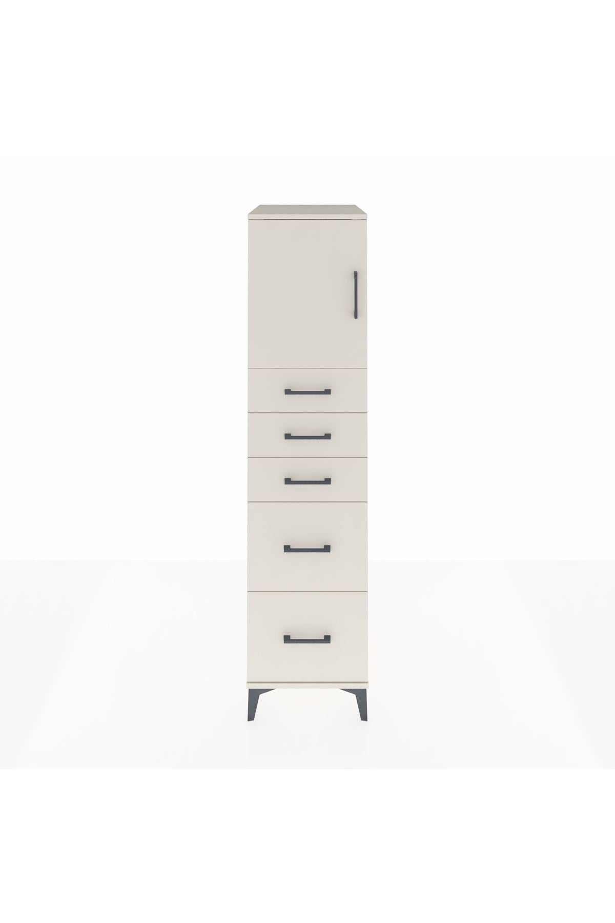 Kronos Dolap Tek Raflı 5 Çekmeceli Tek Kapaklı 44x59x182 Aytaşı-Aytaşı