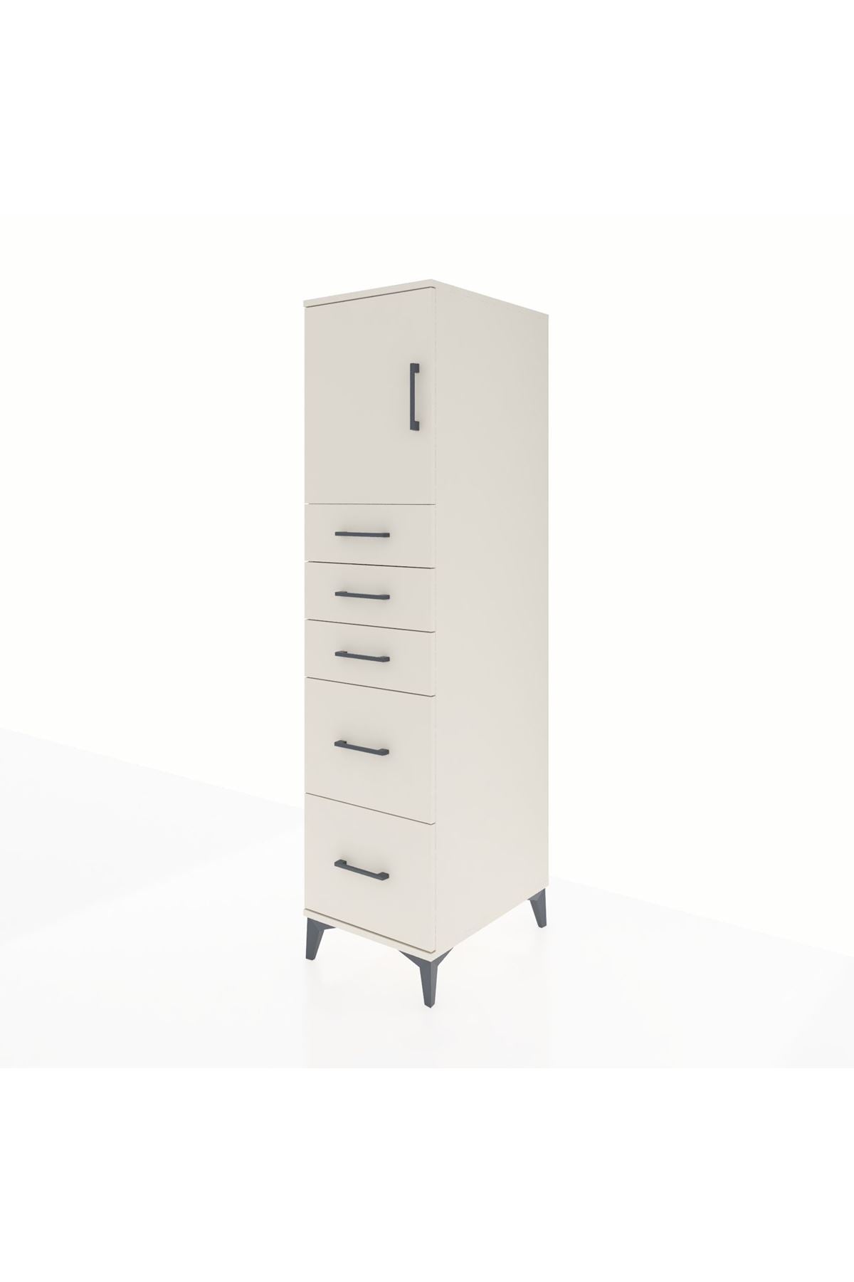 Kronos Dolap Tek Raflı 5 Çekmeceli Tek Kapaklı 44x59x182 Aytaşı-Aytaşı