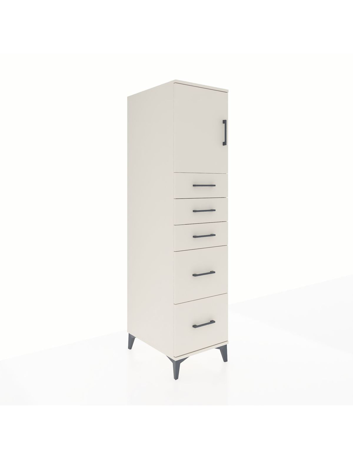 Kronos Dolap Tek Raflı 5 Çekmeceli Tek Kapaklı 44x59x182 Aytaşı-Aytaşı