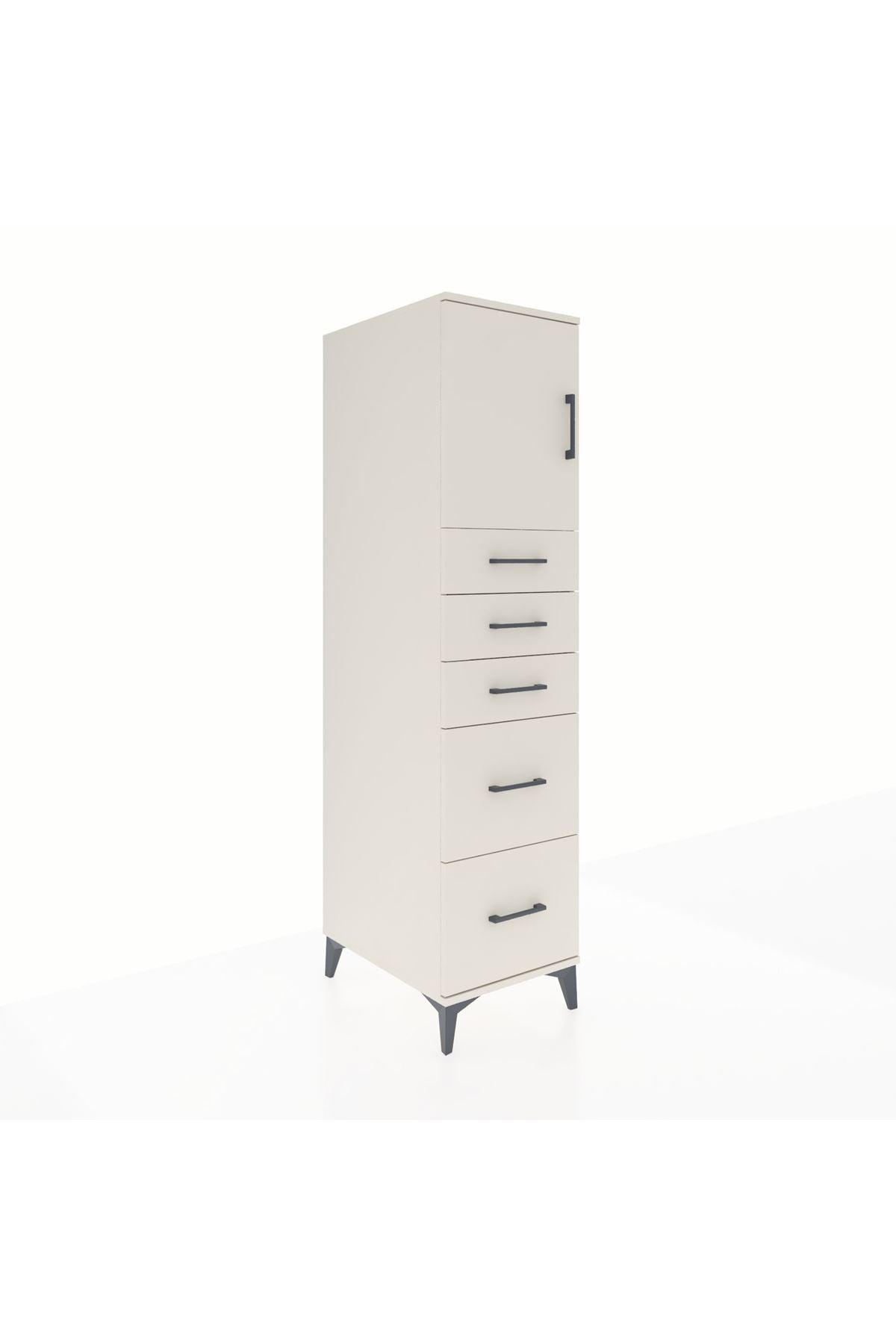 Kronos Dolap Tek Raflı 5 Çekmeceli Tek Kapaklı 44x59x182 Aytaşı-Aytaşı