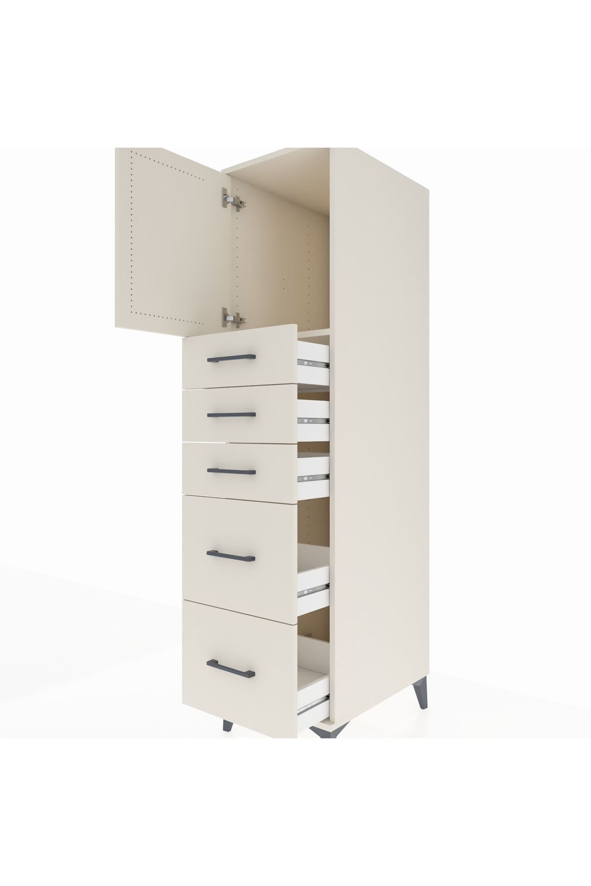 Kronos Dolap Tek Raflı 5 Çekmeceli Tek Kapaklı 44x59x182 Aytaşı-Aytaşı