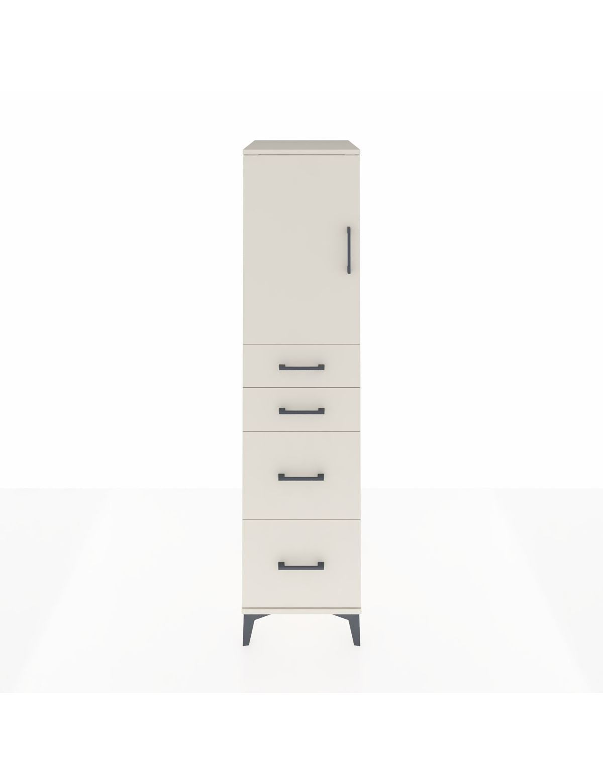 Kronos Dolap Tek Raflı 4 Çekmeceli Tek Kapaklı 44x59x182 Aytaşı-Aytaşı