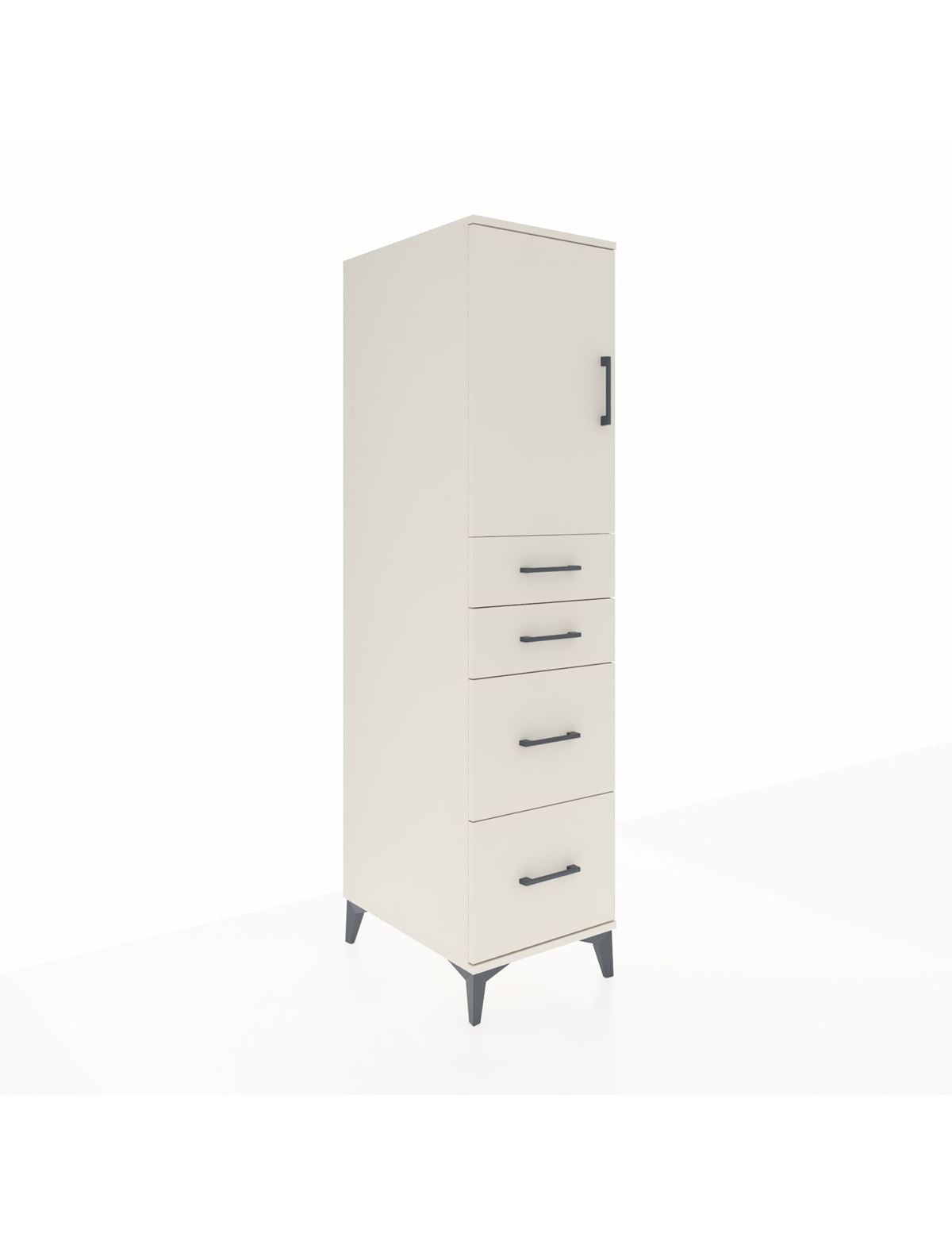 Kronos Dolap Tek Raflı 4 Çekmeceli Tek Kapaklı 44x59x182 Aytaşı-Aytaşı