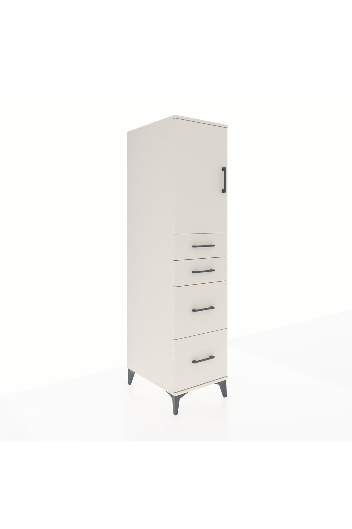 Kronos Dolap Tek Raflı 4 Çekmeceli Tek Kapaklı 44x59x182 Aytaşı-Aytaşı