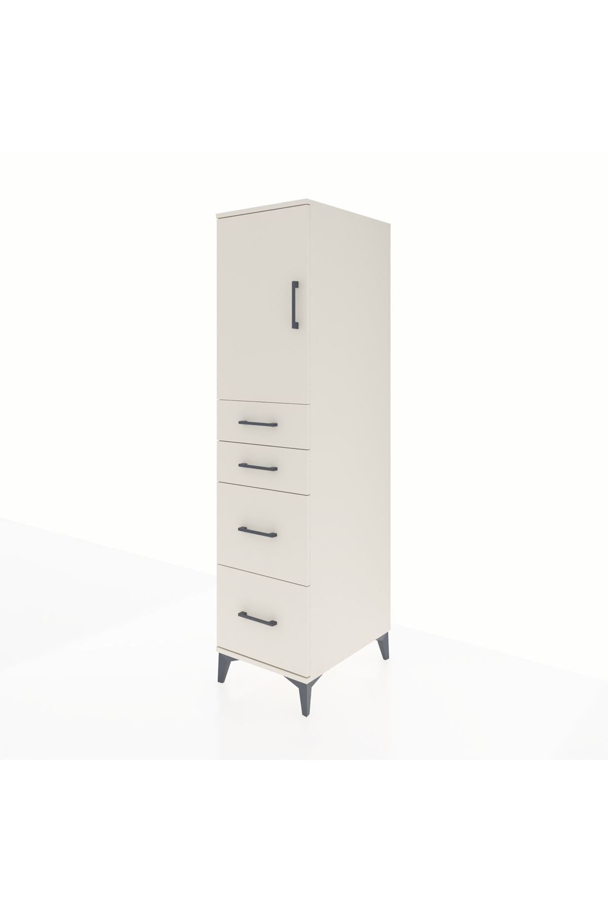 Kronos Dolap Tek Raflı 4 Çekmeceli Tek Kapaklı 44x59x182 Aytaşı-Aytaşı