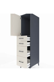 Kronos Dolap Tek Raflı 4 Çekmeceli Tek Kapaklı 44x59x182 Antrasit-Aytaşı