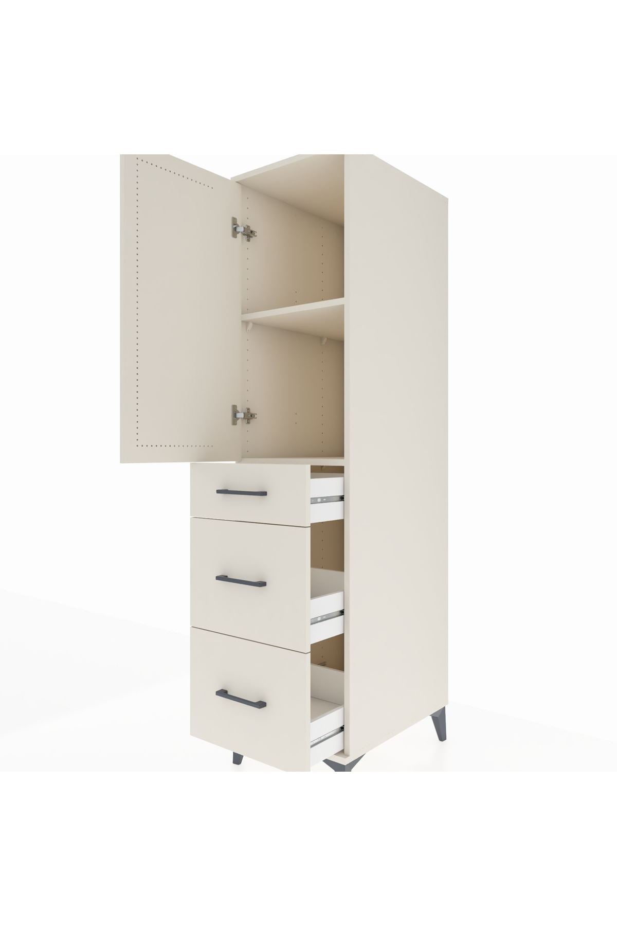 Kronos Dolap 2 Raflı 3 Çekmeceli Tek Kapaklı 44x59x182 Aytaşı-Aytaşı