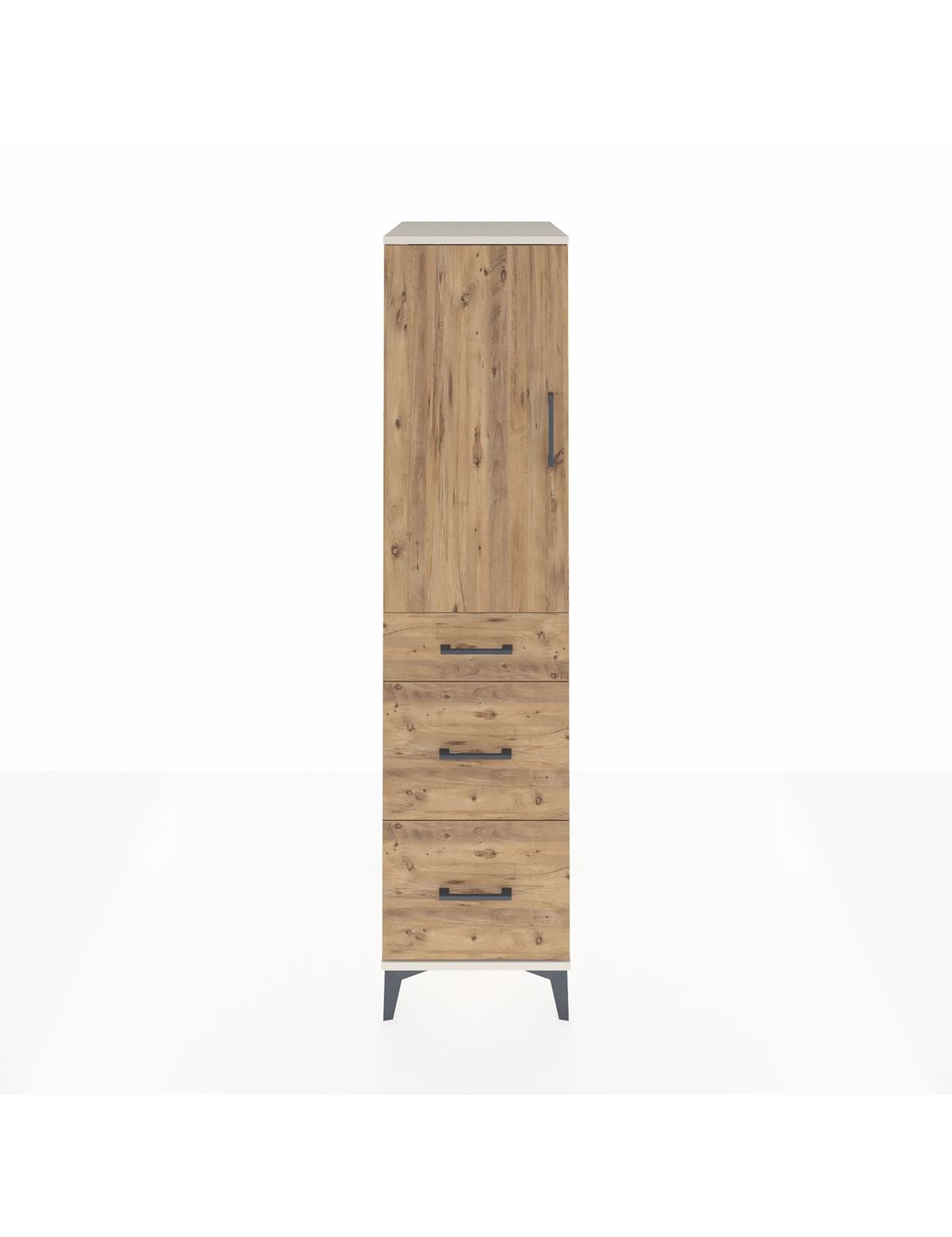 Kronos Dolap 2 Raflı 3 Çekmeceli Tek Kapaklı 44x59x182 Aytaşı-Çam