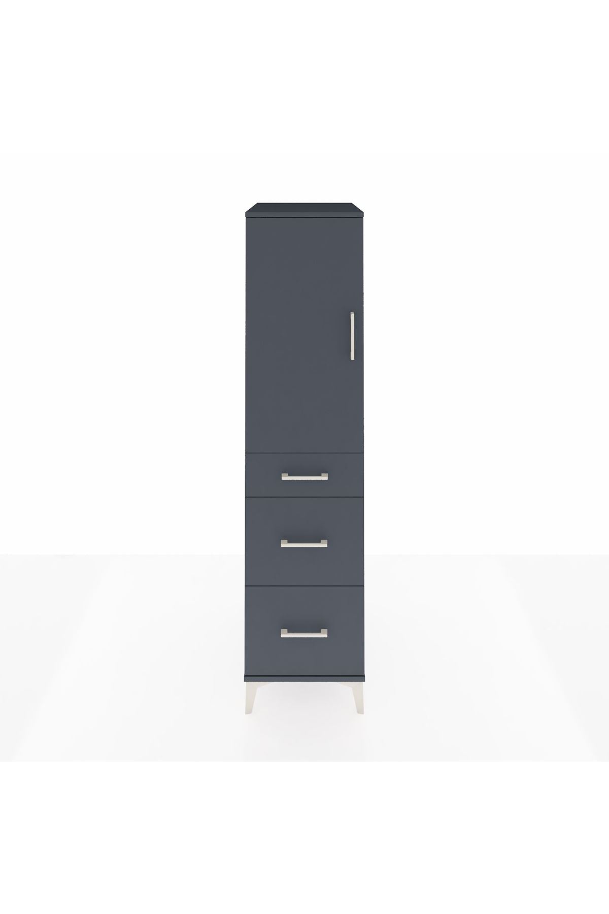 Kronos Dolap 2 Raflı 3 Çekmeceli Tek Kapaklı 44x59x182 - S88M020V5C