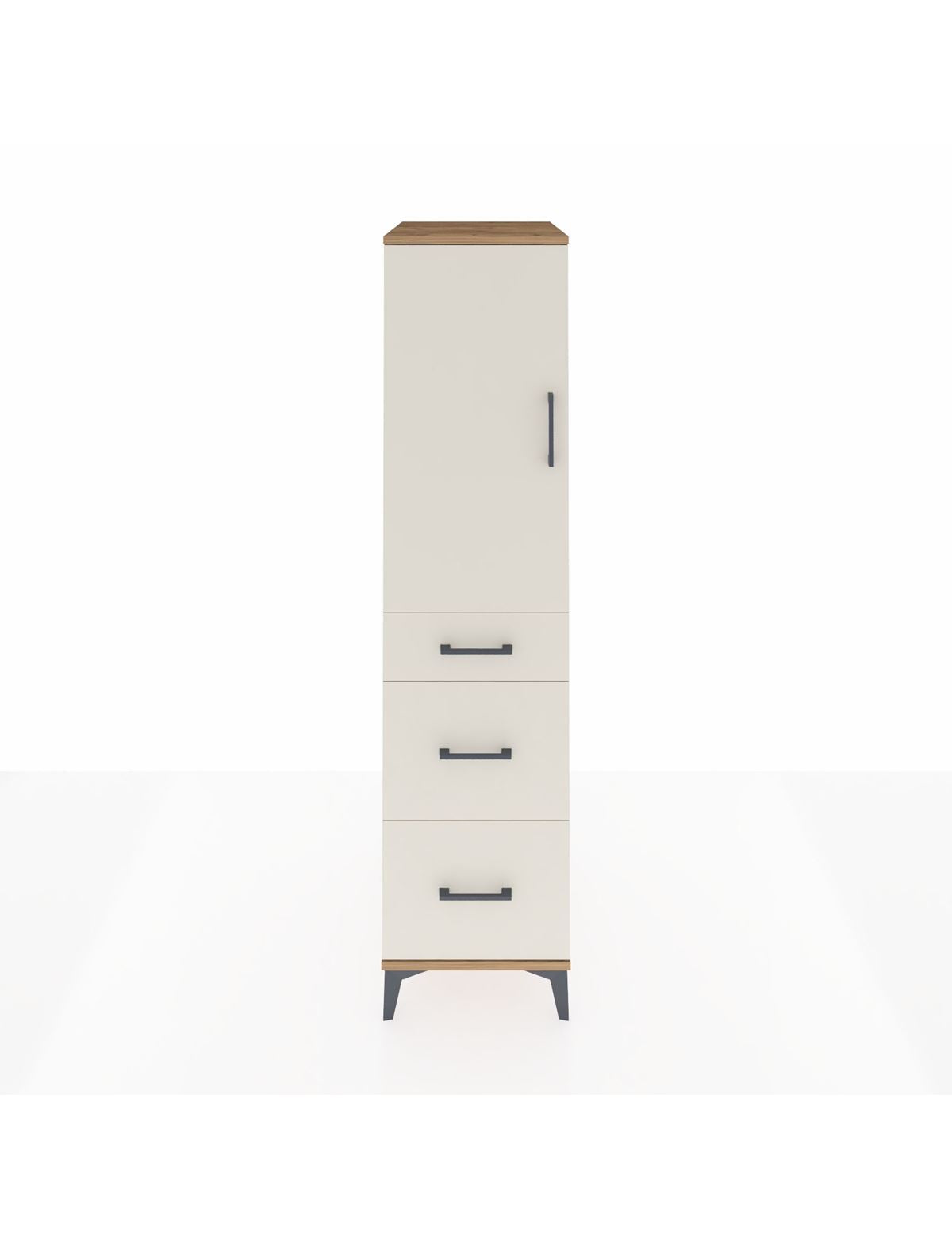 Kronos Dolap 2 Raflı 3 Çekmeceli Tek Kapaklı 44x59x182 - S88M020V7C