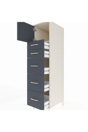 Kronos Dolap Tek Raflı 5 Çekmeceli Tek Kapaklı 44x59x182 Aytaşı-Antrasit