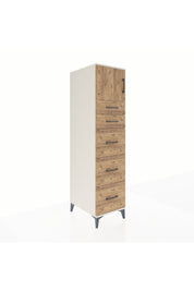 Kronos Dolap Tek Raflı 5 Çekmeceli Tek Kapaklı 44x59x182 Aytaşı-Çam
