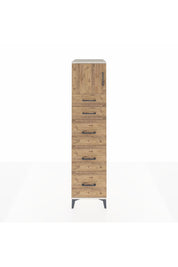 Kronos Dolap Tek Raflı 5 Çekmeceli Tek Kapaklı 44x59x182 Aytaşı-Çam